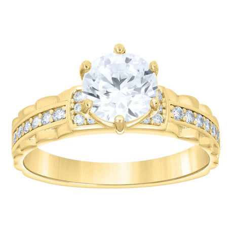 14Kt Gold Trio Cz Ring
