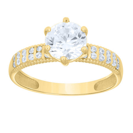 14Kt Gold Trio Cz Ring