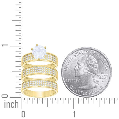 14Kt Gold Trio Ring