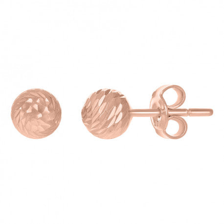 14Kt Rose Gold Fancy Ball-Stud Earrings 6mm