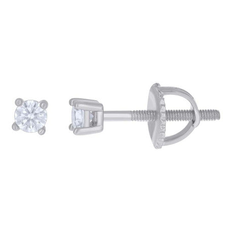 14Kt White Gold 3mm Earrings Moissanite
