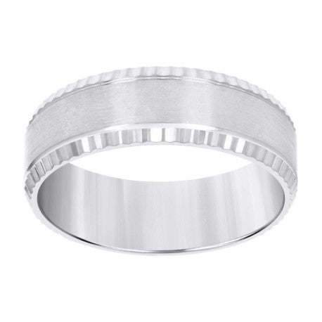 14Kt White Gold Band Ring 8mm-S7-S13
