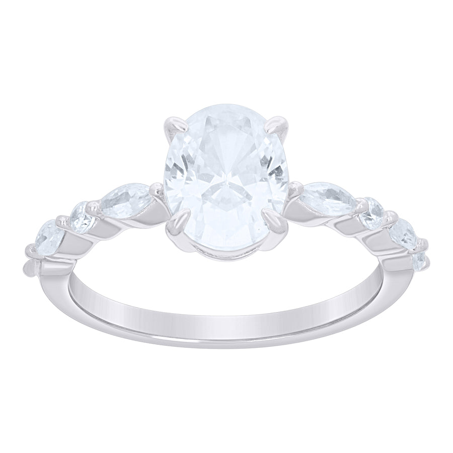 925 Sterling Silver Cz Ring S5-S9
