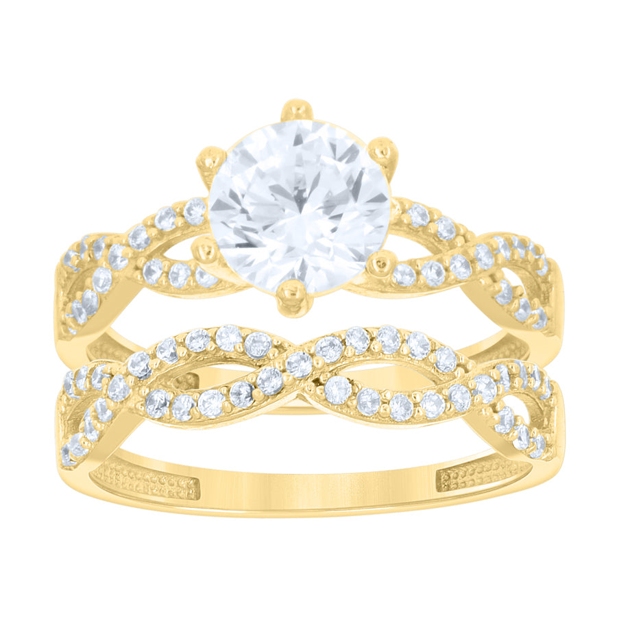 14Kt Gold Duo Cz Ring
