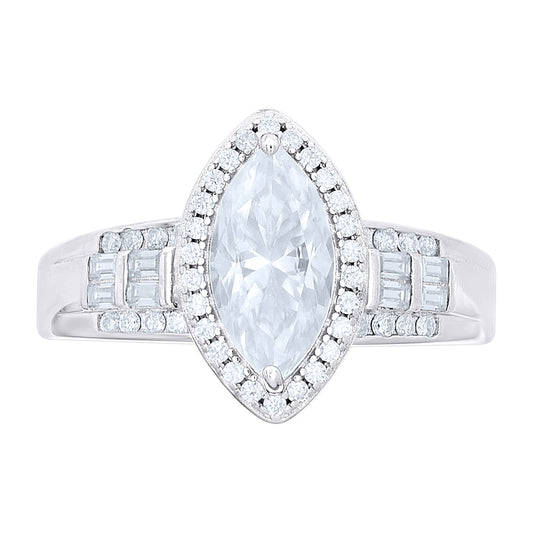 925 Sterling Silver Moissanite Ring