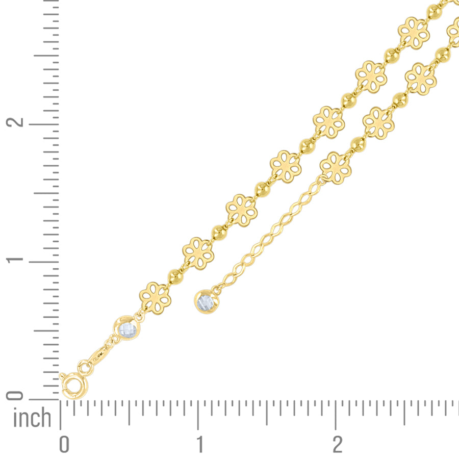 10Kt Gold Turkish Bracelet 8" (7"+1")
