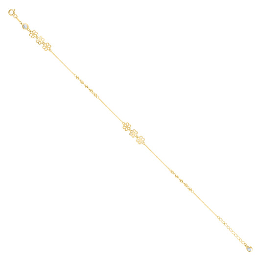 10Kt Gold Turkish Anklet 10" (9"+1")