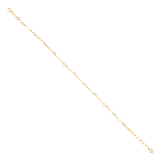 10Kt Gold Turkish Anklet 10" (9"+1")