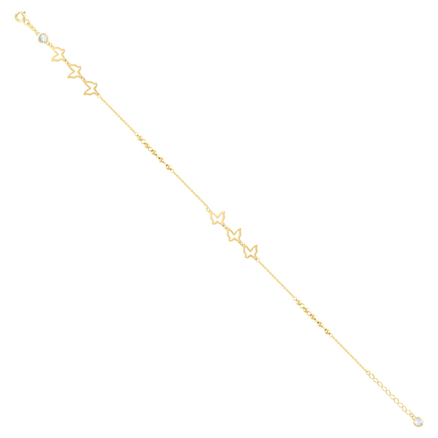 10Kt Gold Turkish Anklet 10" (9"+1")