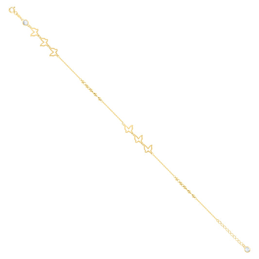 10Kt Gold Turkish Anklet 10" (9"+1")