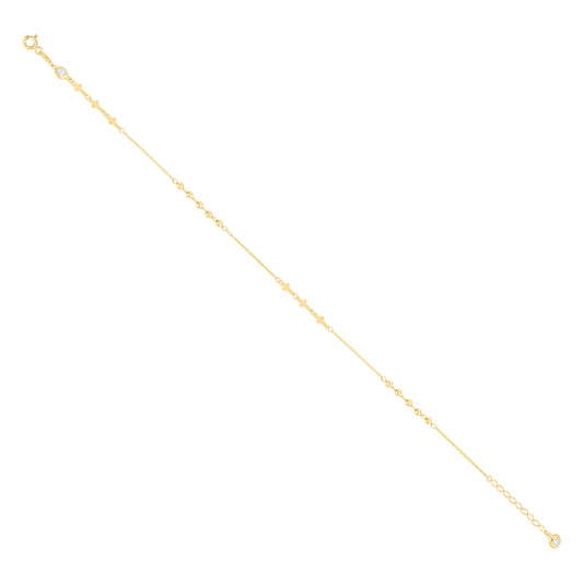 10Kt Gold Turkish Anklet 10" (9"+1")