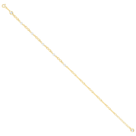 10Kt Gold Turkish Anklet 10" (9"+1")