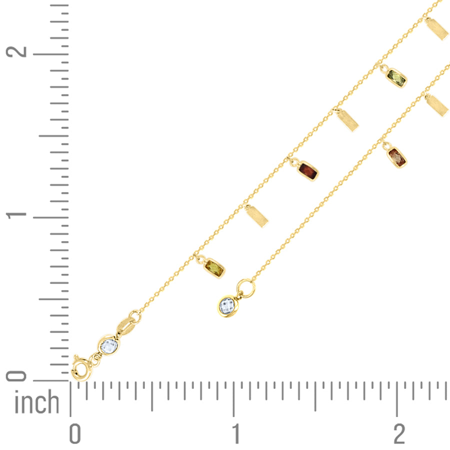 10Kt Gold Turkish Anklet 10" (9"+1")