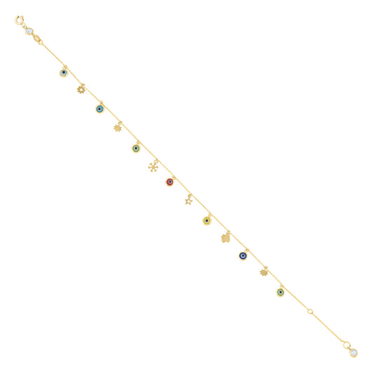 10Kt Gold Turkish Anklet 10" (9"+1")