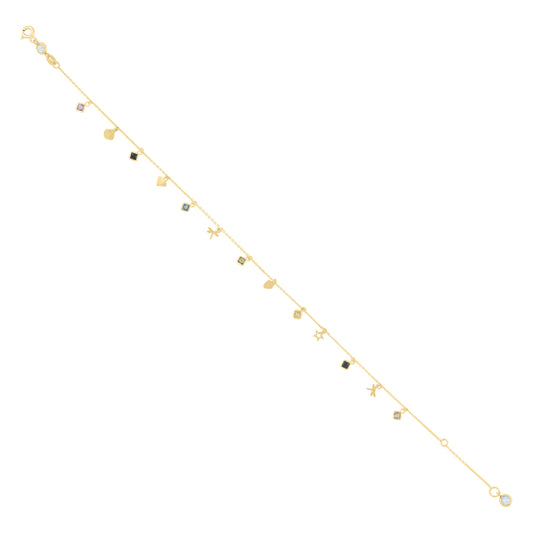 10Kt Gold Turkish Anklet 10" (9"+1")