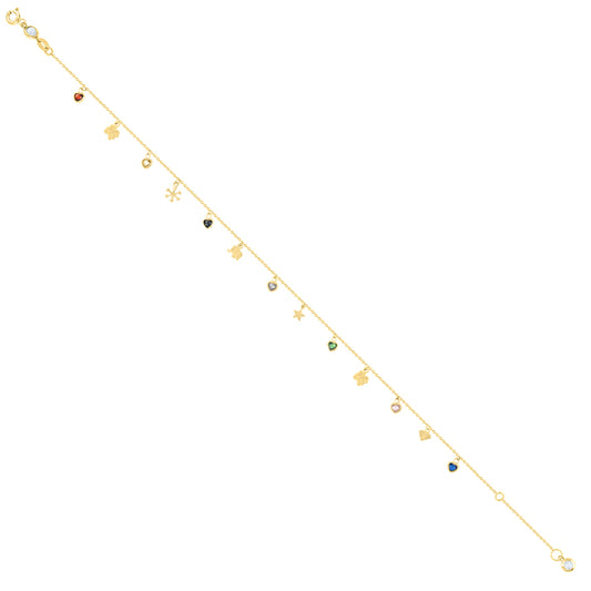 10Kt Gold Turkish Anklet 10" (9"+1")