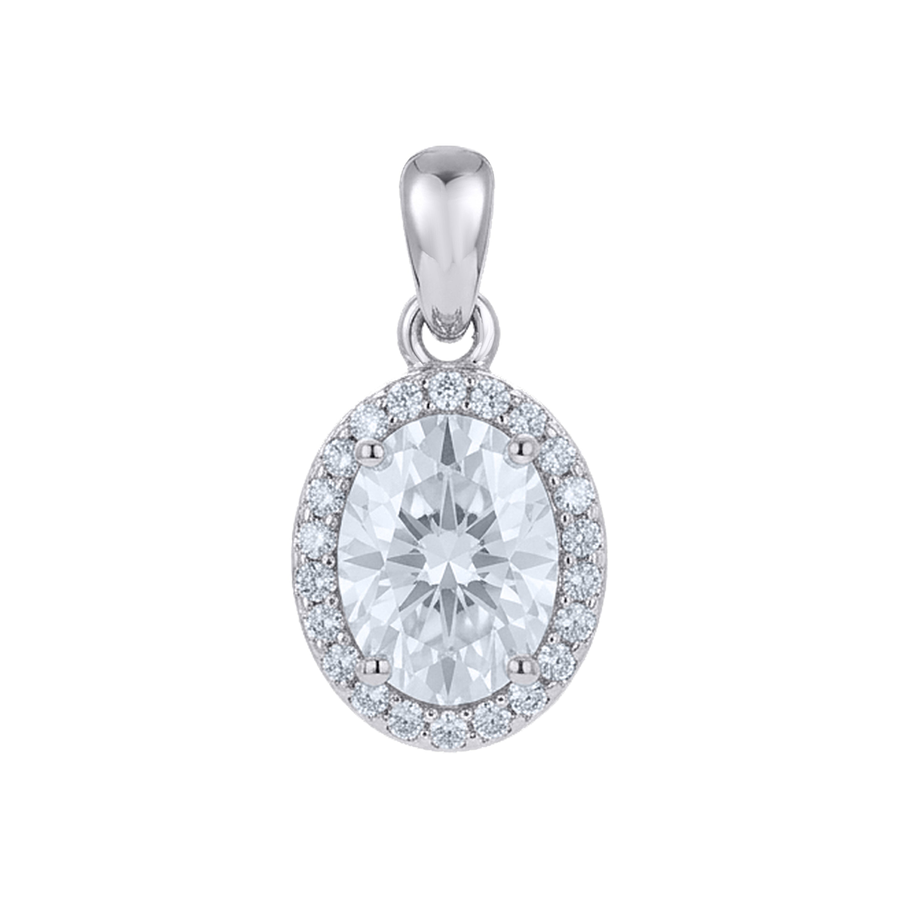925 Sterling Silver Moissanite Pendant