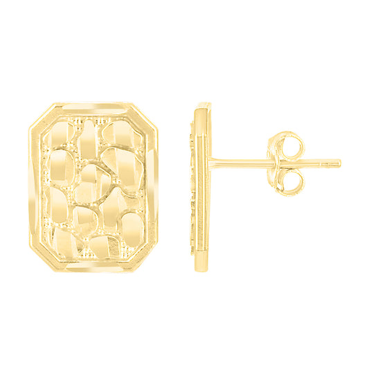 10K Gold Nugget Earrings