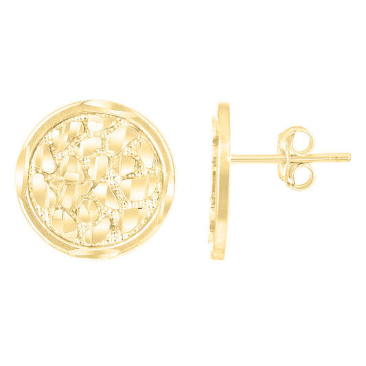 10Kt Gold Nugget Earring