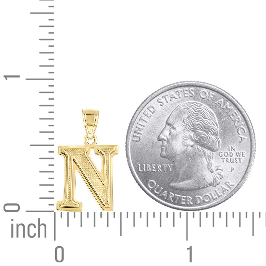 10Kt Gold Initial Letter  Pendant