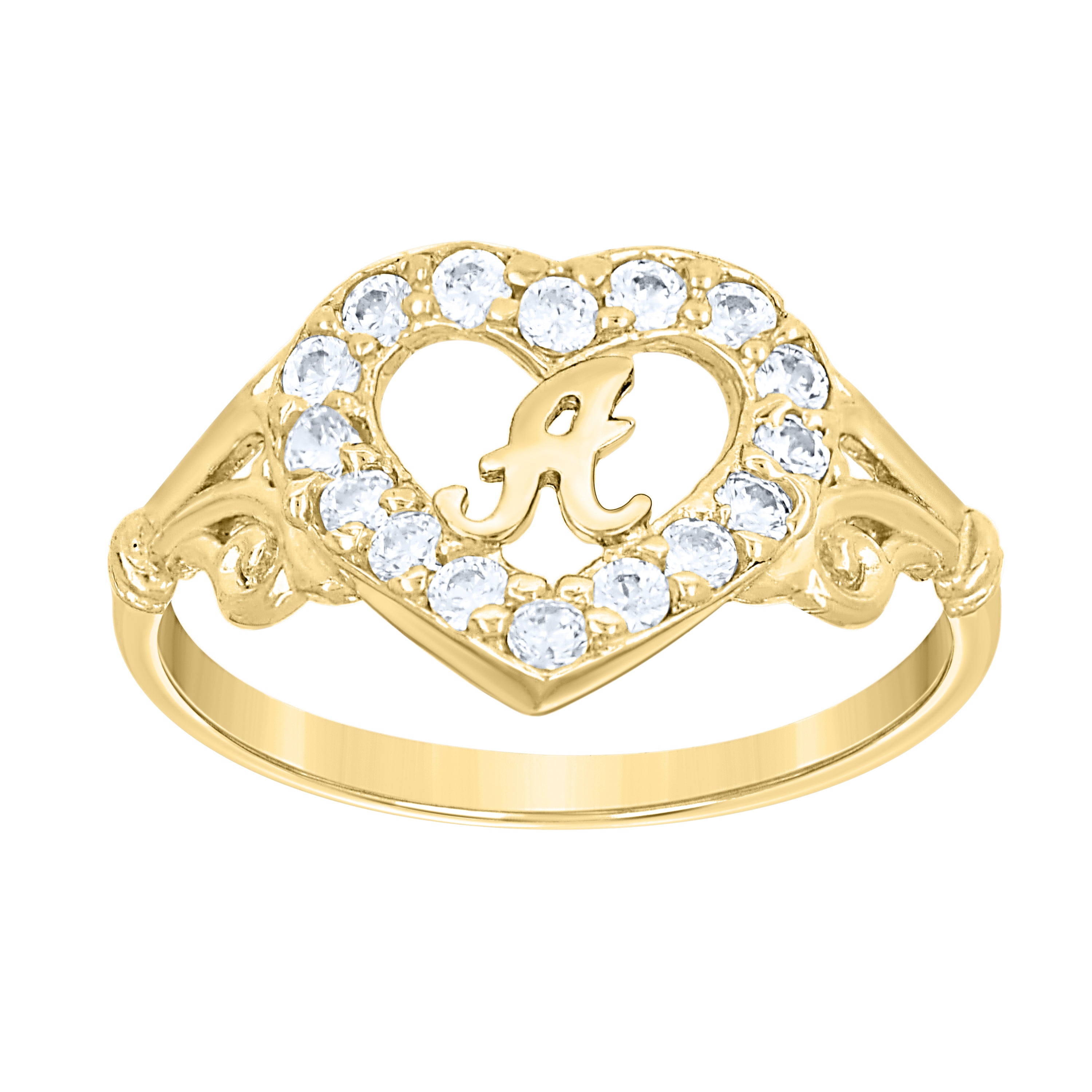 10K Gold Initial Letter  Ring "A"