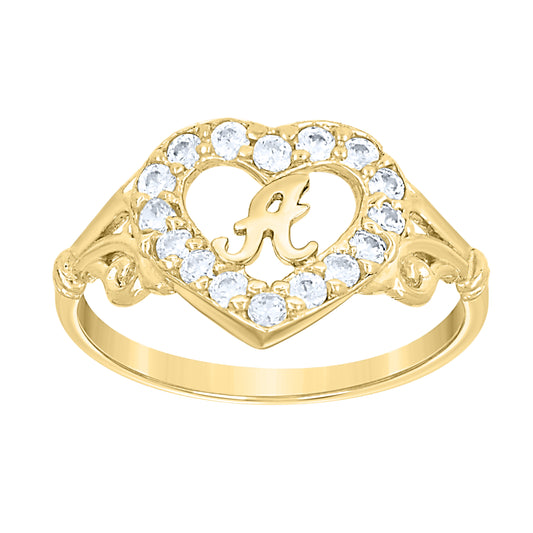 10K Gold Initial Letter  Ring "A"