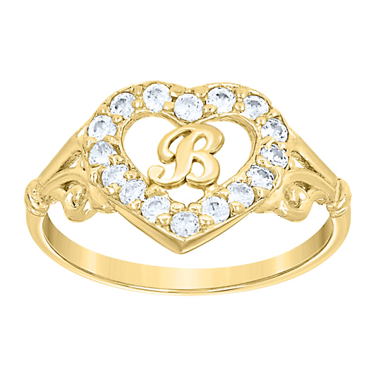 10K Gold Initial Letter  Ring "B"