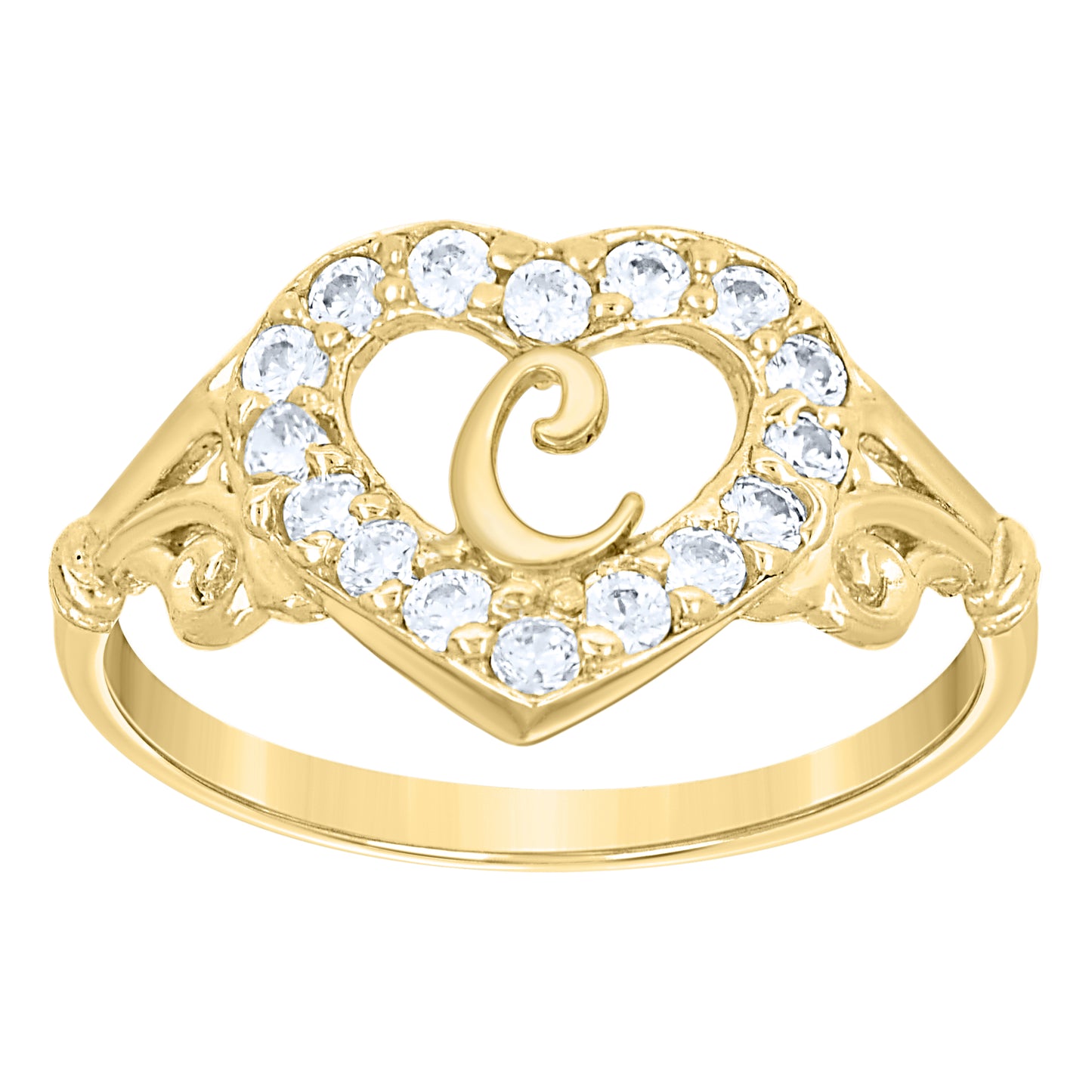 10K Gold Initial Letter  Ring "C"