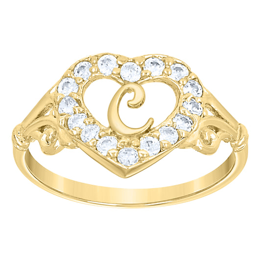 10K Gold Initial Letter  Ring "C"