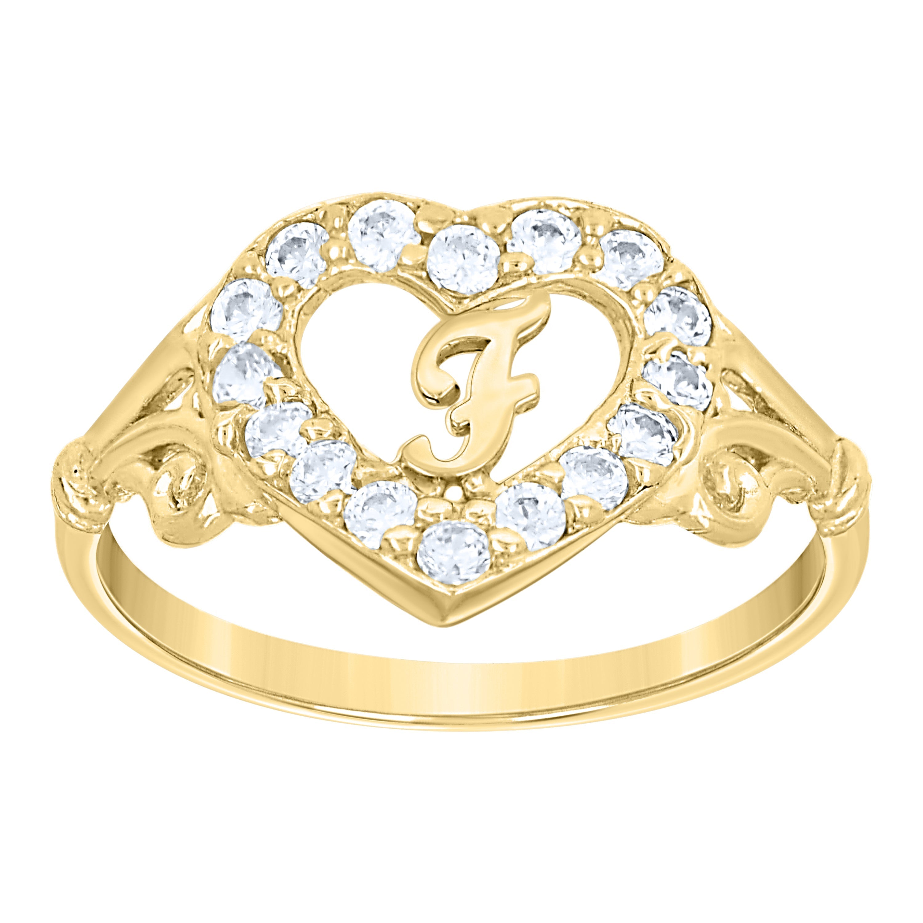 10K Gold Initial Letter  Ring "F"