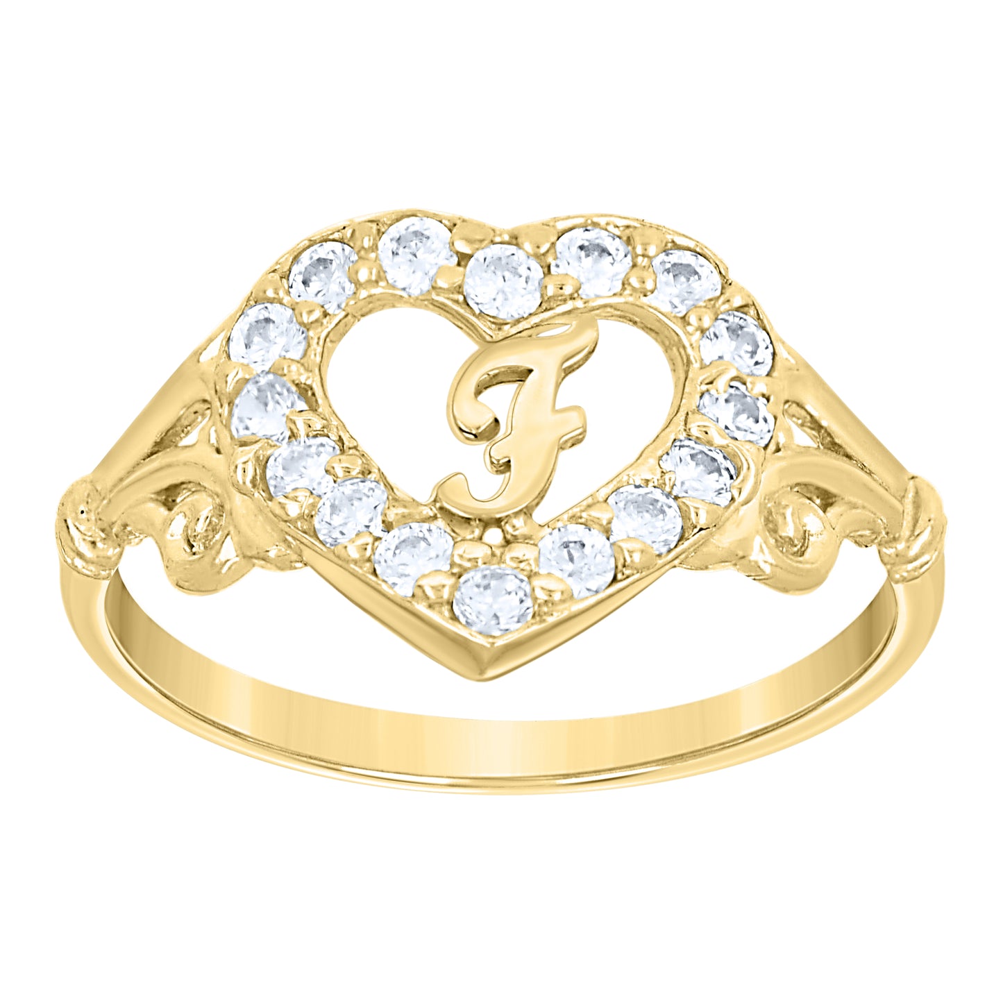 10K Gold Initial Letter  Ring "F"