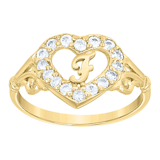 10K Gold Initial Letter  Ring "F"