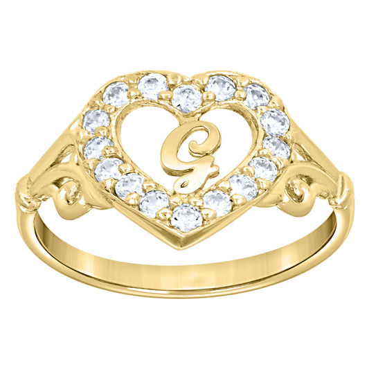 10K Gold Initial Letter  Ring "G"