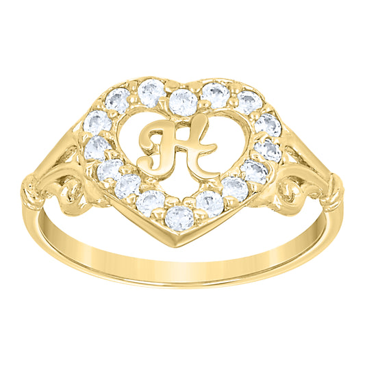 10K Gold Initial Letter  Ring "H"