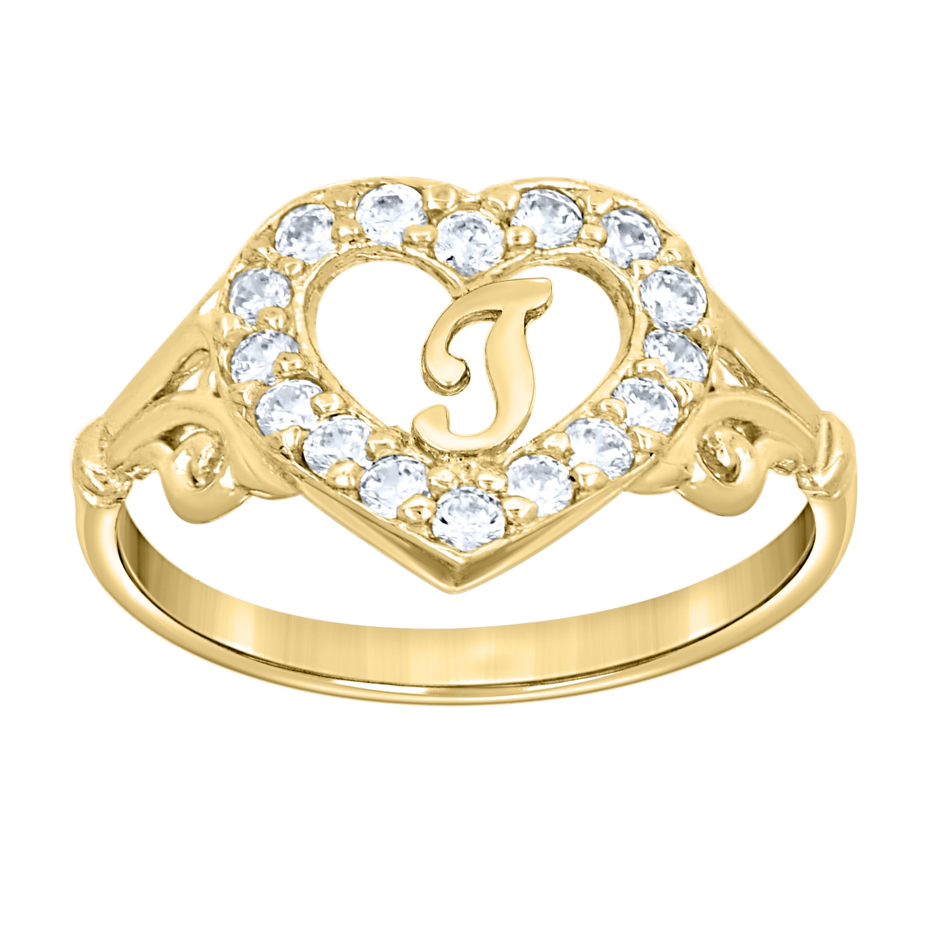 10K Gold Initial Letter  Ring "I"