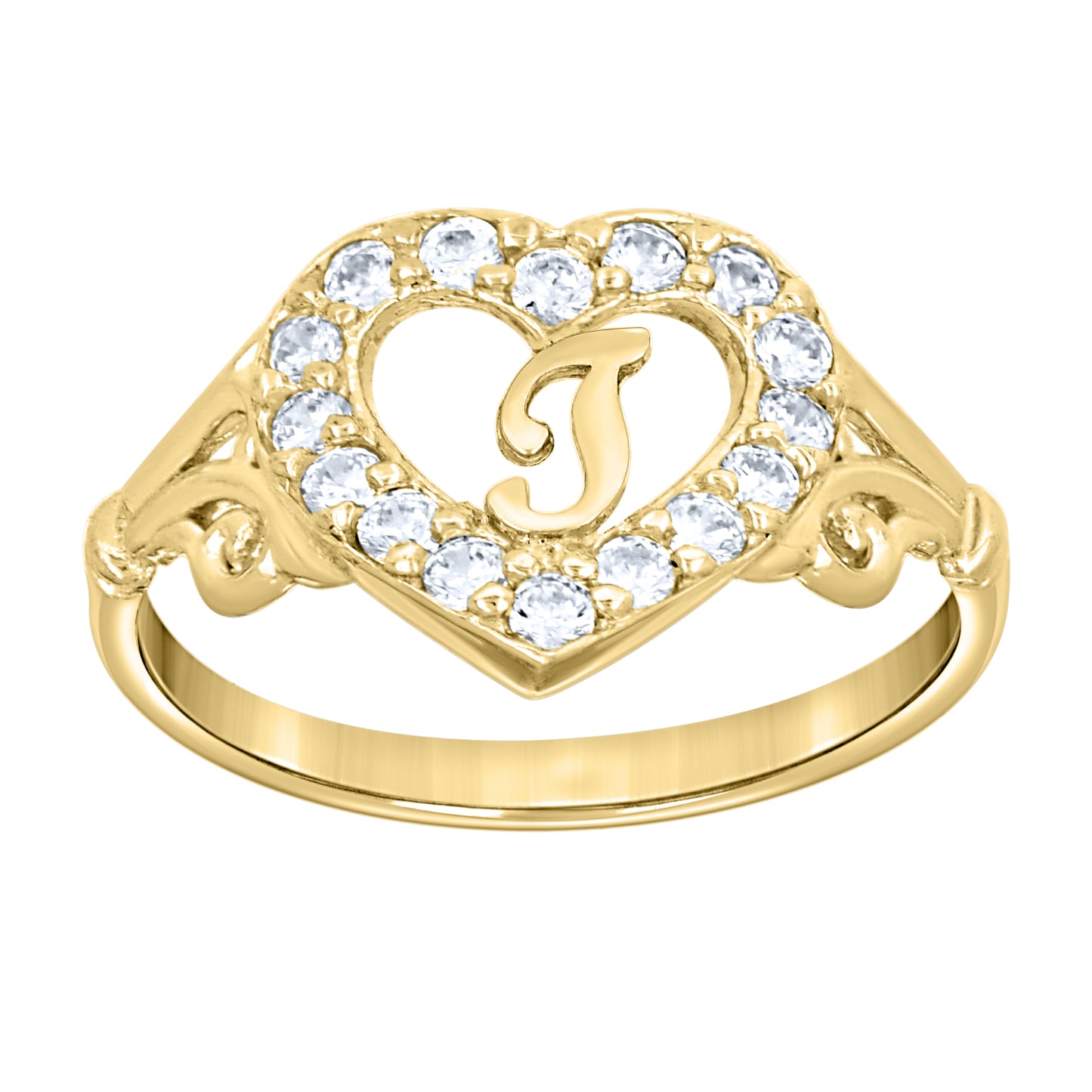 10K Gold Initial Letter  Ring "I"