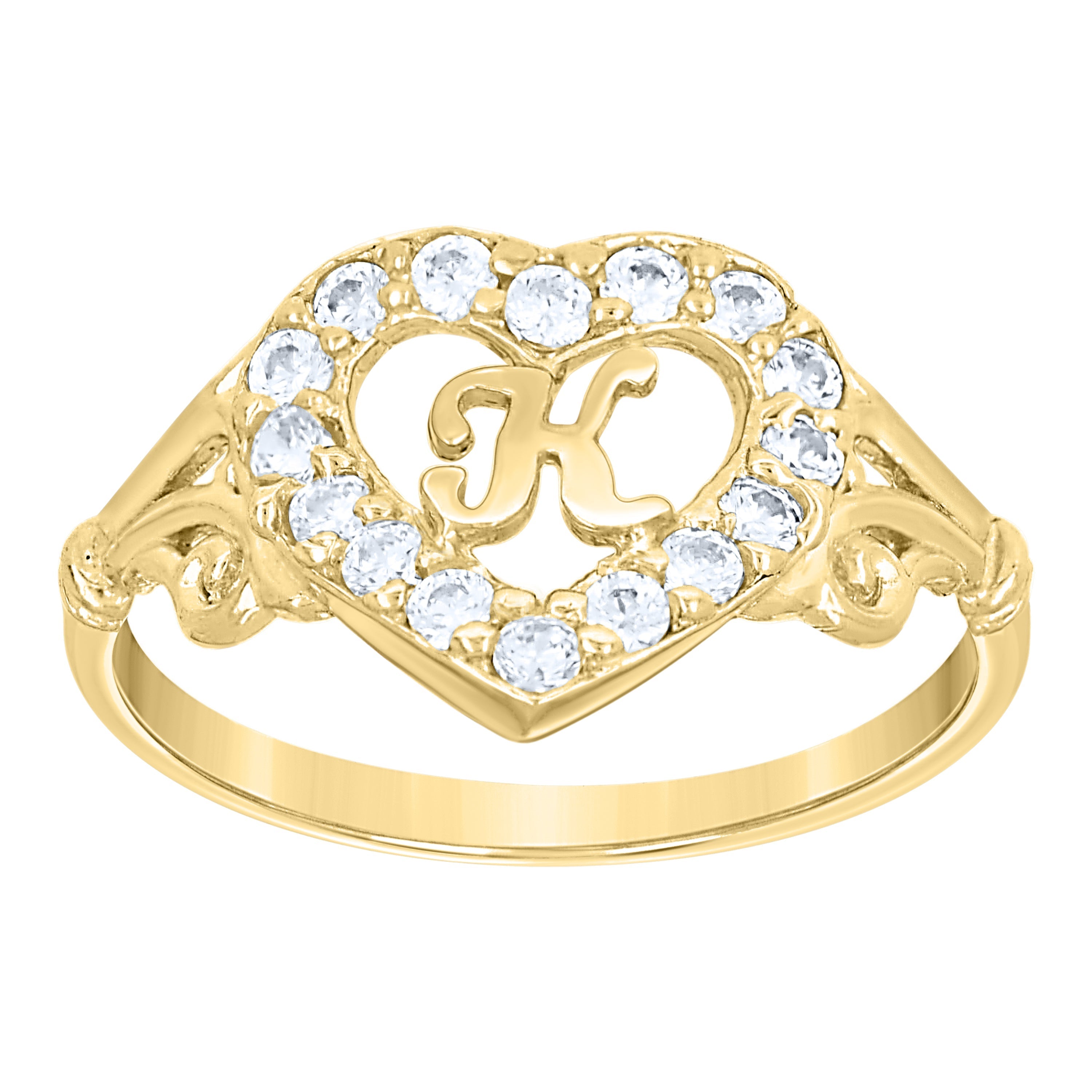 10K Gold Initial Letter  Ring "K"