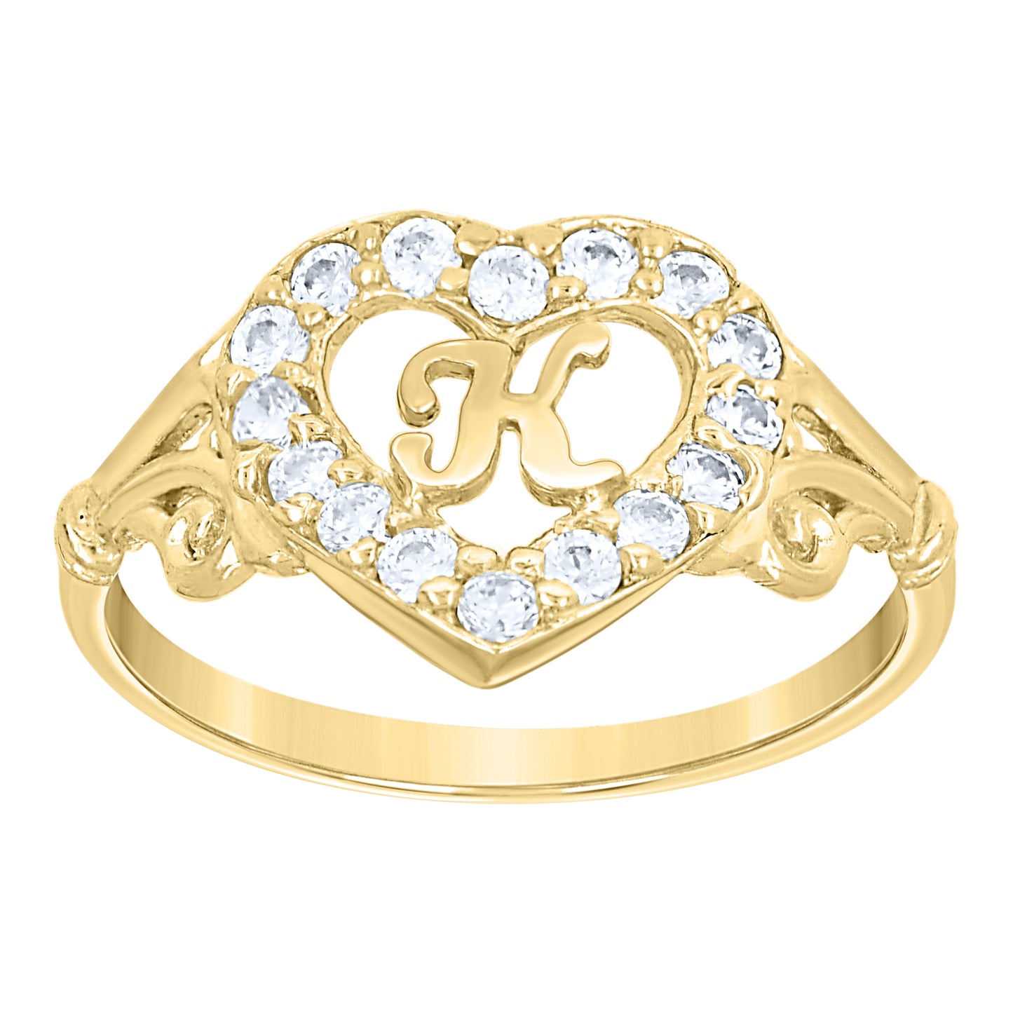 10K Gold Initial Letter  Ring "K"