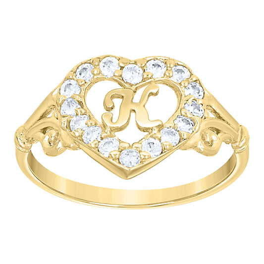 10K Gold Initial Letter  Ring "K"