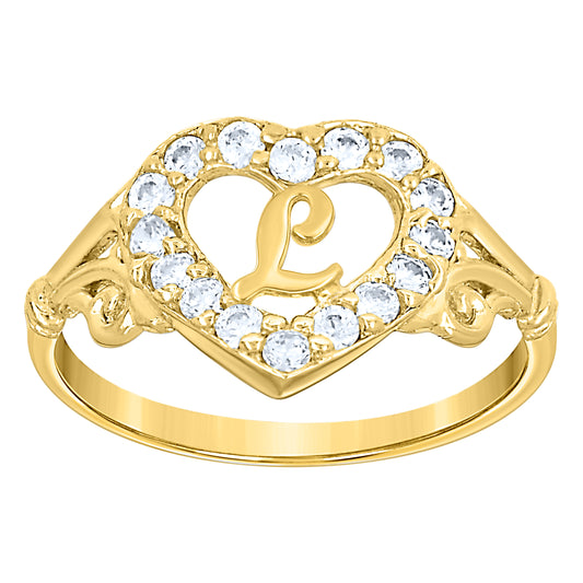 10K Gold Initial Letter  Ring "L"