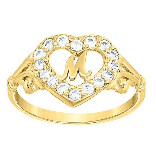 10K Gold Initial Letter  Ring "M"