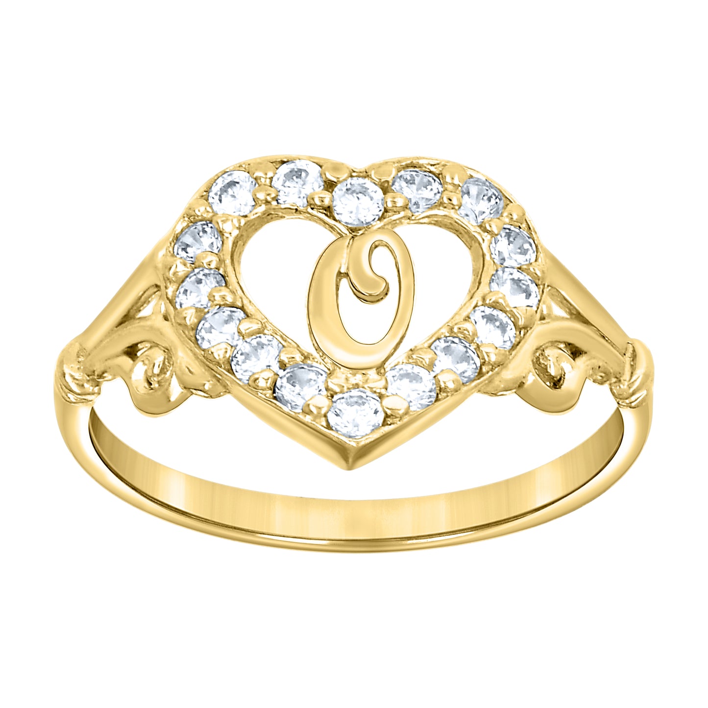 10K Gold Initial Letter  Ring "O"