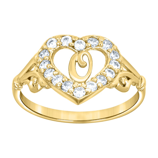 10K Gold Initial Letter  Ring "O"