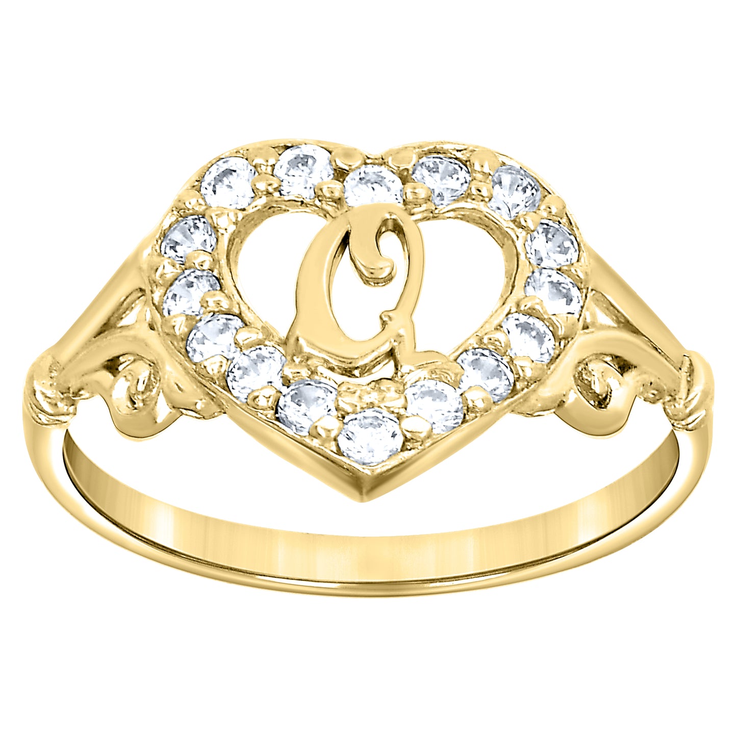 10K Gold Initial Letter  Ring "Q"
