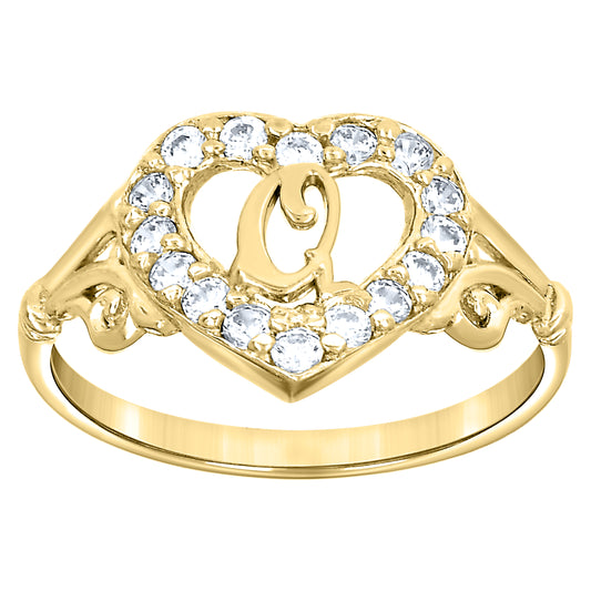 10K Gold Initial Letter  Ring "Q"