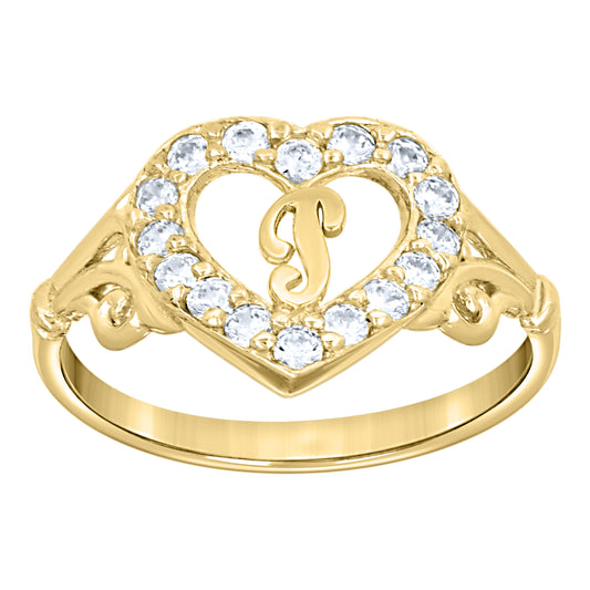 10K Gold Initial Letter  Ring "P"