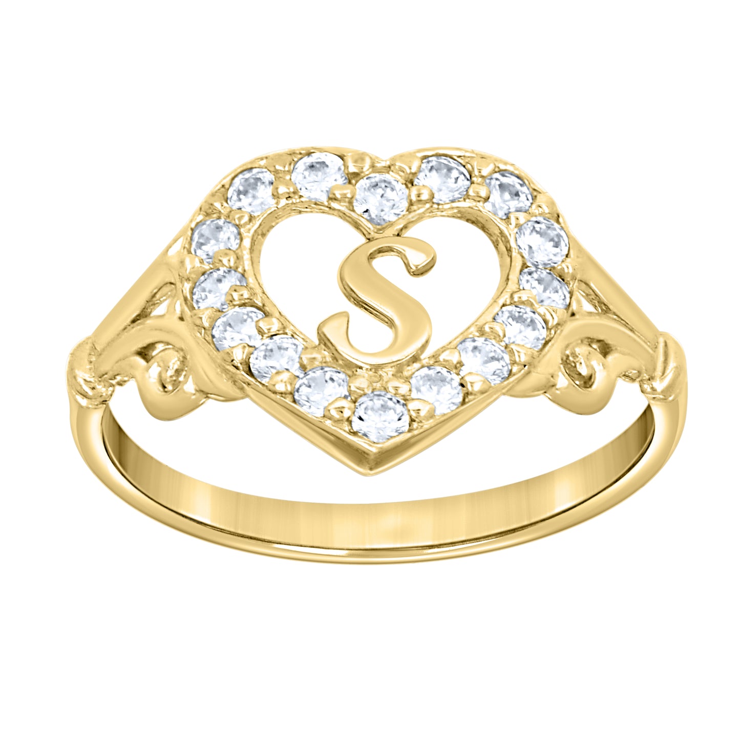 10K Gold Initial Letter  Ring "S"