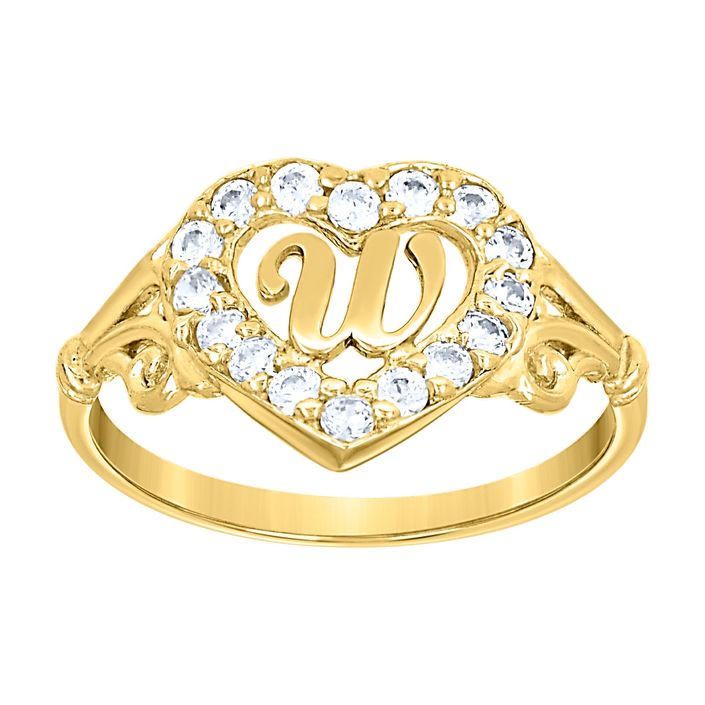 10K Gold Initial Letter  Ring "W"