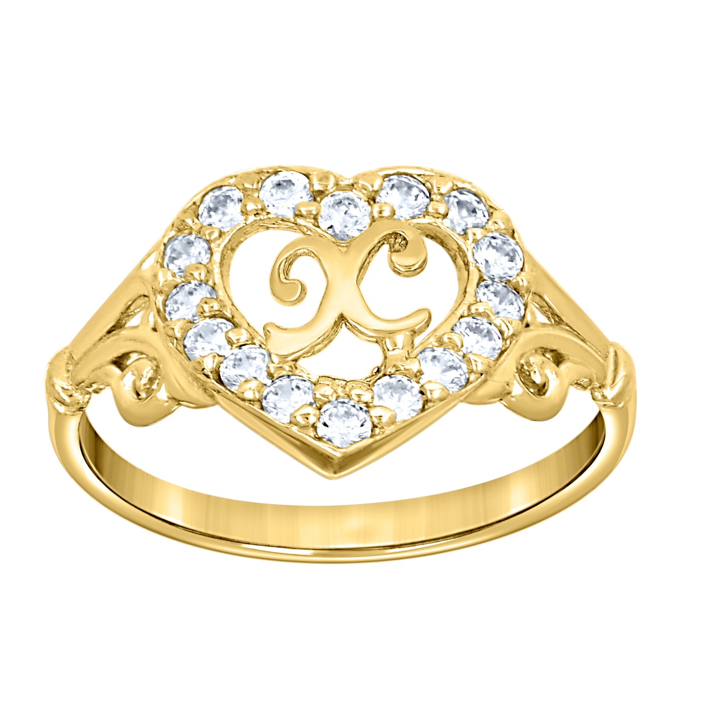 10K Gold Initial Letter  Ring "X"