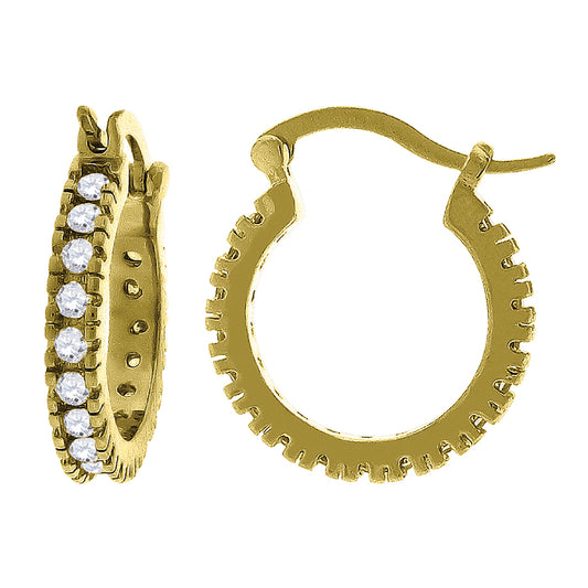 925 18mm-Cz Hoop Earrings